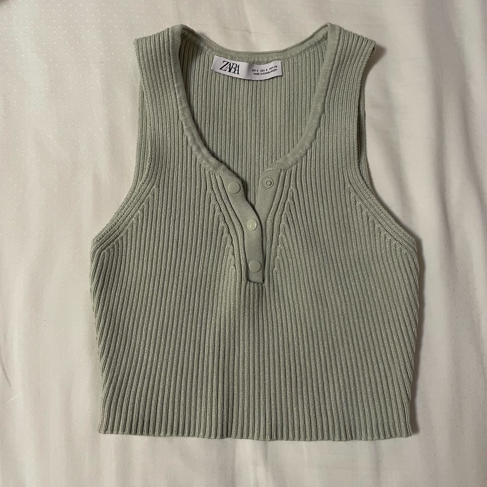 zara mint green tank